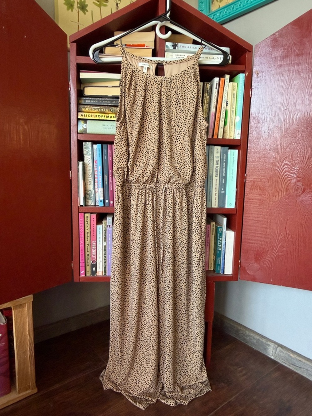 Maurices Tan Leopard Print Sleeveless Jumpsuit
